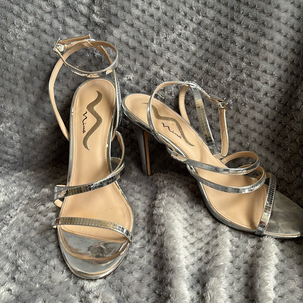 Nina Silver 4” heels